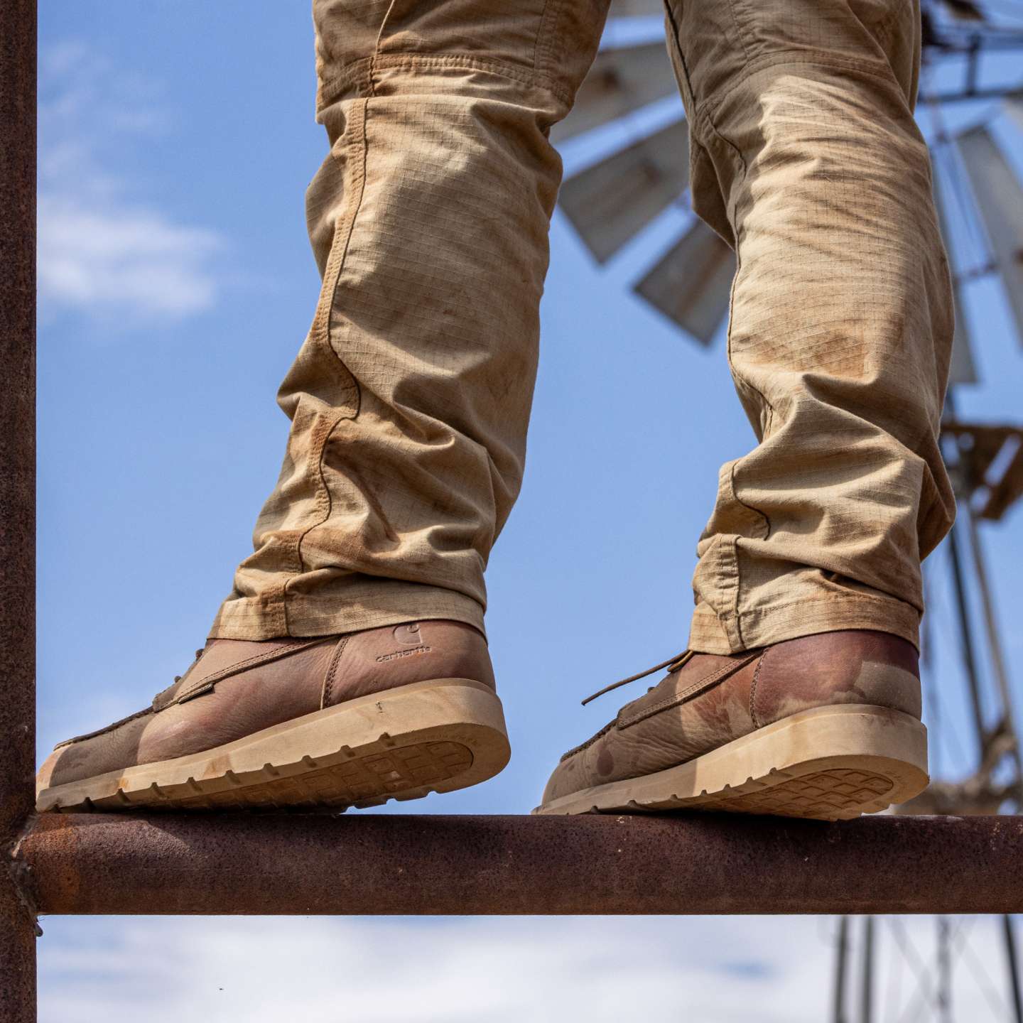 Мужские ботинки Carhartt Waterproof 6" Moc Toe Wedge, цвет: Рыжевато-коричневый кожаный — фото 7