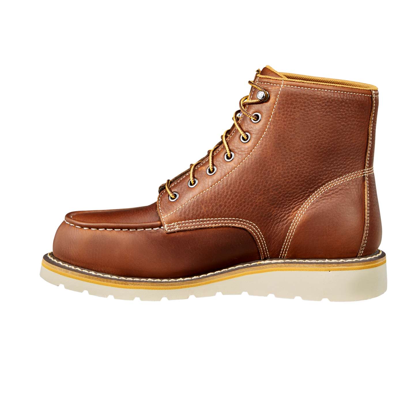 Мужские ботинки Carhartt 6" Waterproof Moc Steel Toe Wedge Work, цвет: Рыжевато-коричневый кожаный — фото 3