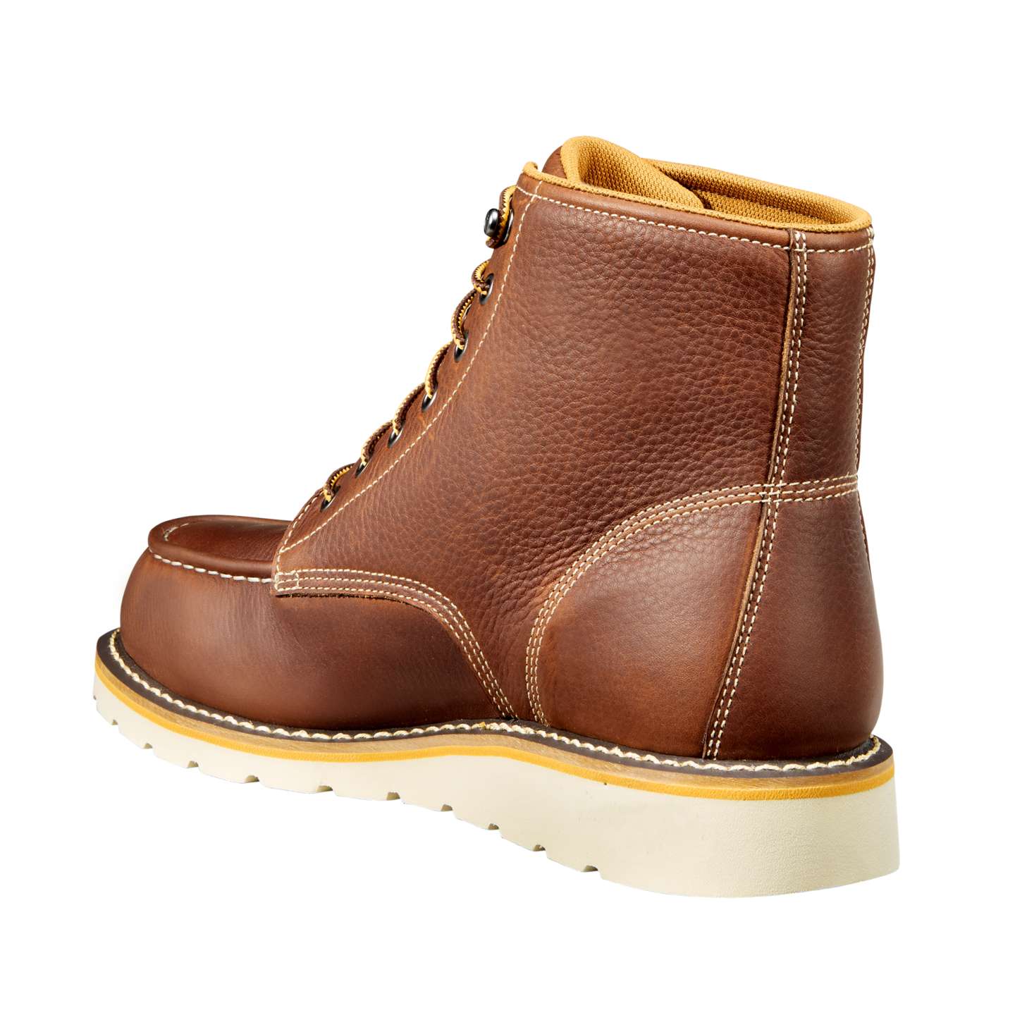 Мужские ботинки Carhartt 6" Waterproof Moc Steel Toe Wedge Work, цвет: Рыжевато-коричневый кожаный — фото 4