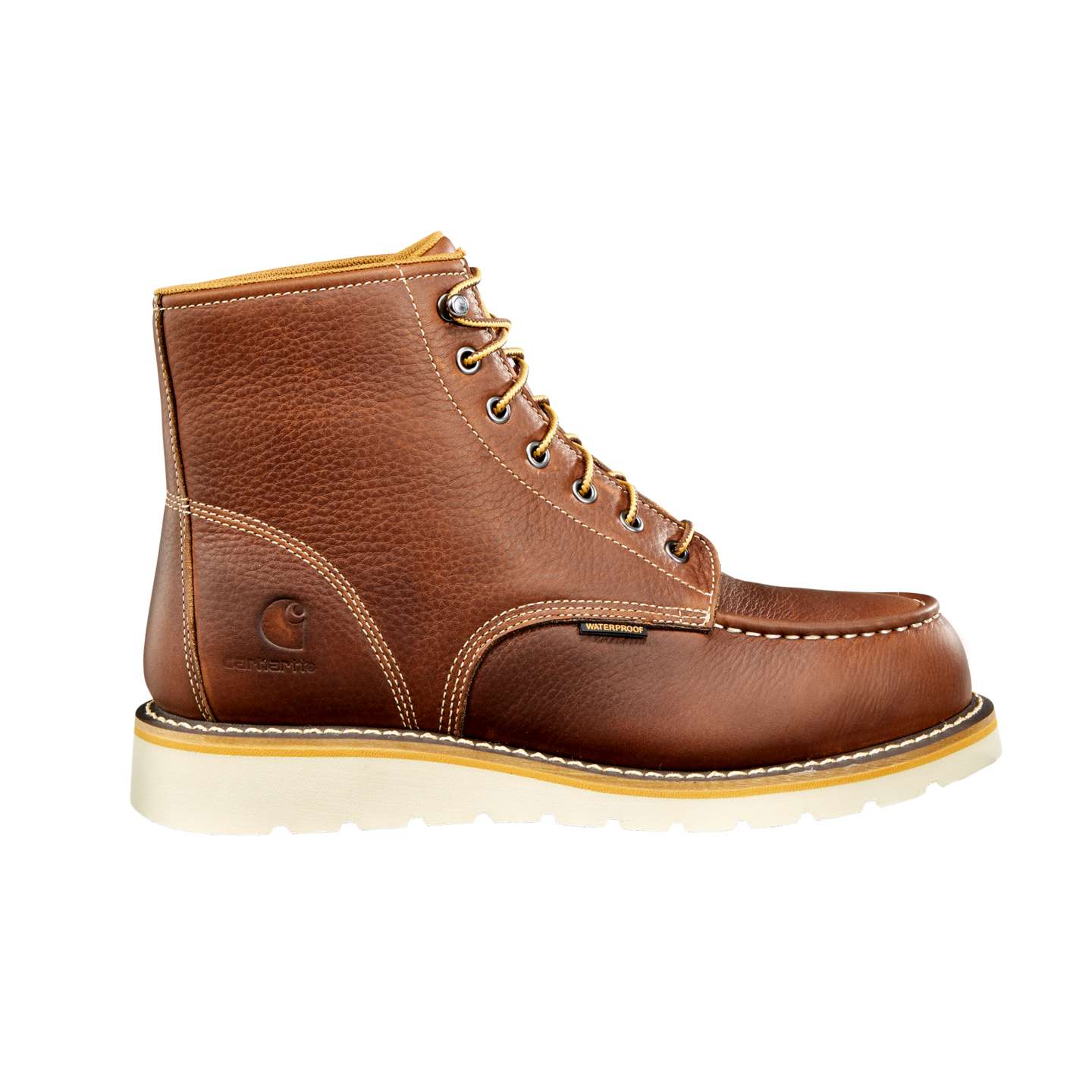 Мужские ботинки Carhartt 6" Waterproof Moc Steel Toe Wedge Work, цвет: Рыжевато-коричневый кожаный — фото 2