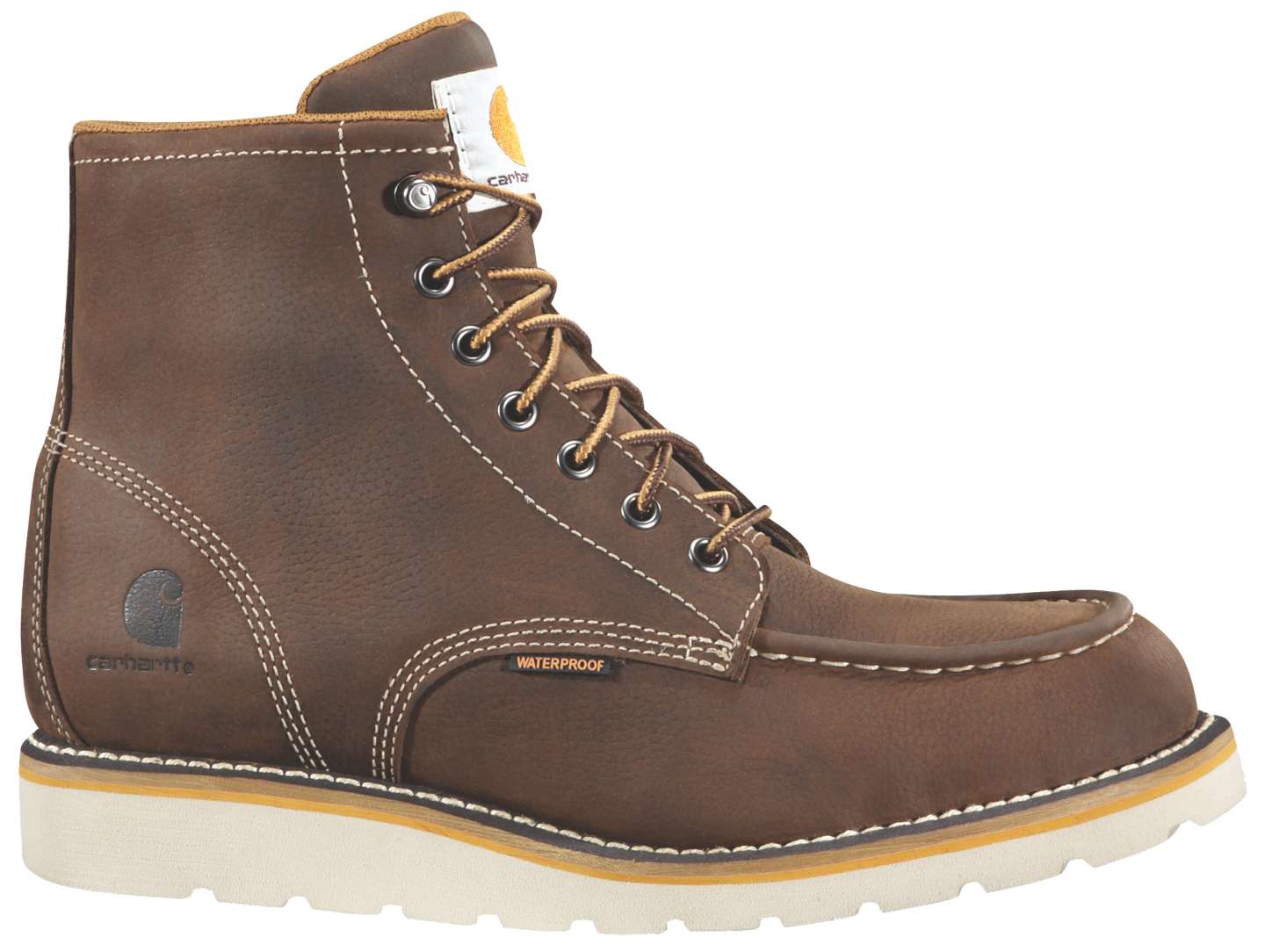 Мужские ботинки Carhartt Waterproof 6" Steel Toe Wedge, цвет: Коричневый — фото 1