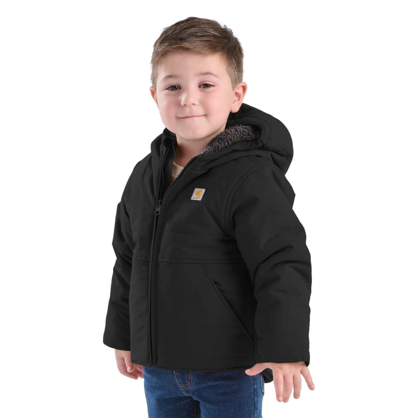 Детская куртка Carhartt Montana Insulated Hooded, цвет: Чёрный — фото 8