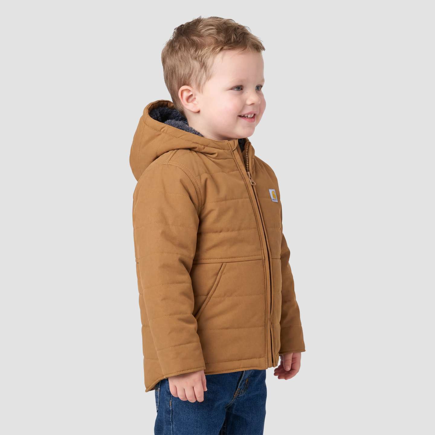 Детская куртка Carhartt Long Sleeve Montana Insulated Hooded, цвет: Коричневый — фото 4