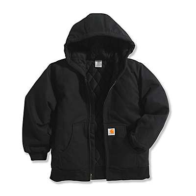 Carhartt Kid's Caviar Black Active Jac Flannel Quilt-Lined
