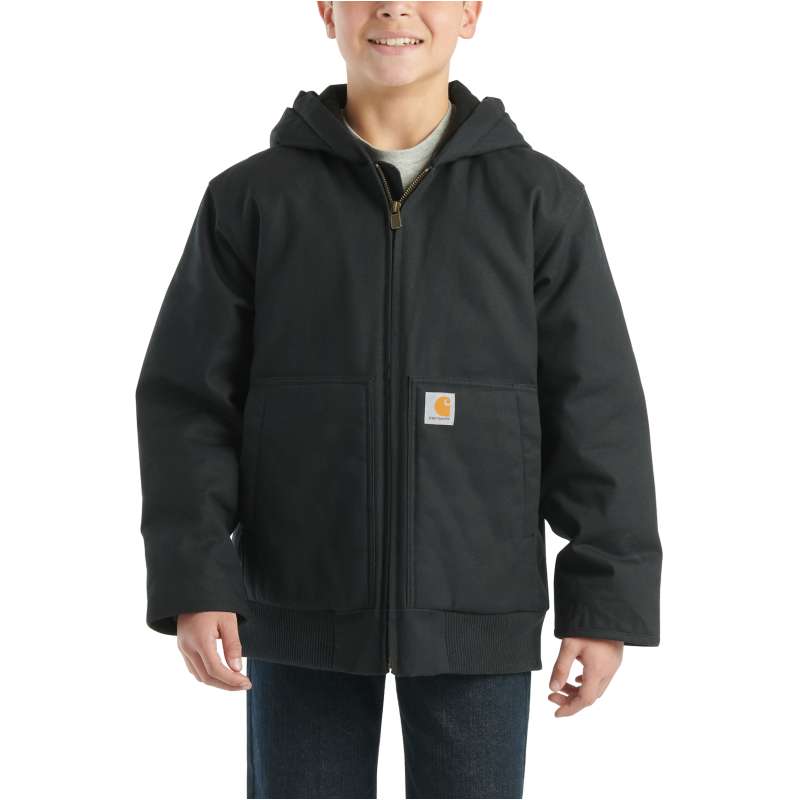 Carhartt  Caviar Black Boys' Flannel Quilt Lined Active Jac (Child/Youth)