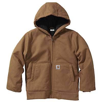Carhartt Youth boy,child boy Carhartt Brown Boys' Flannel Quilt Lined Active Jac (Child/Youth)