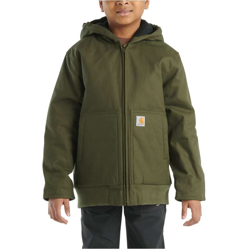 Carhartt  Olive Boys' Flannel Quilt Lined Active Jac (Child/Youth)