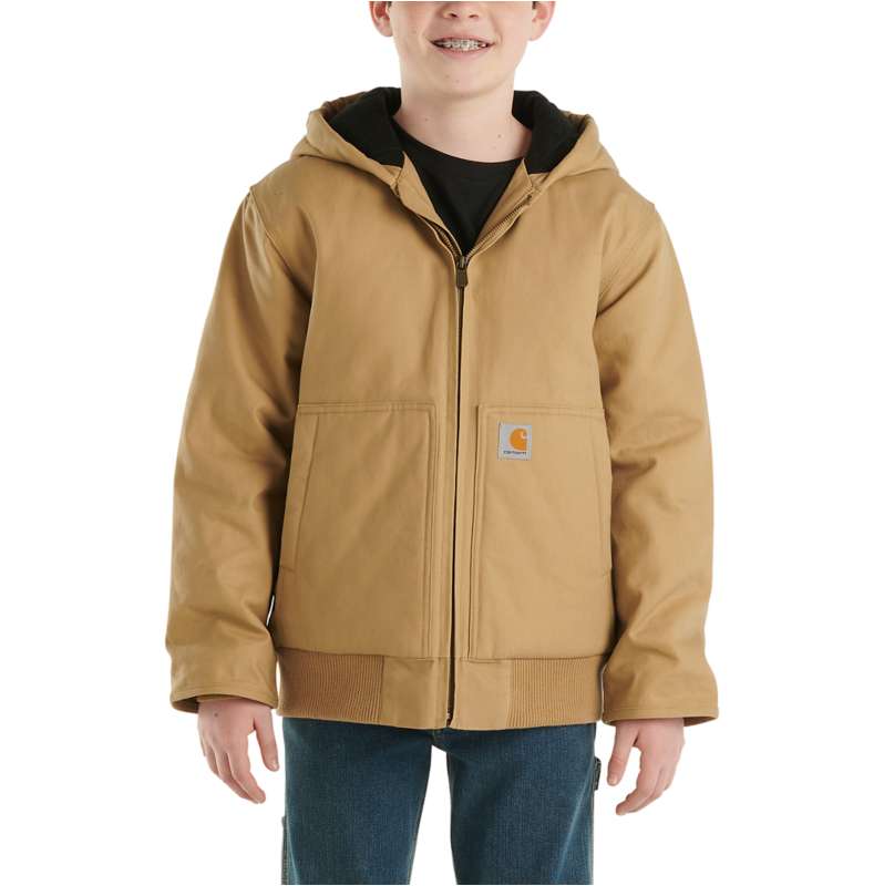 Carhartt  Dark Khaki Boys' Flannel Quilt Lined Active Jac (Child/Youth)