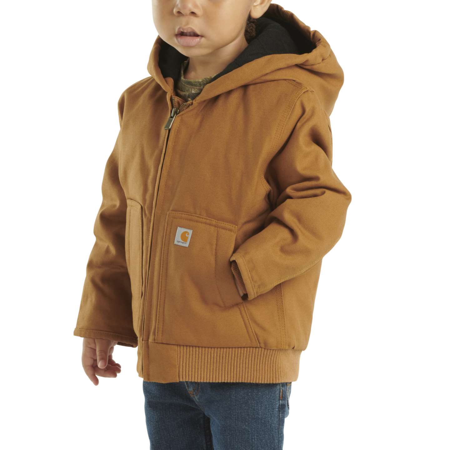 Детская утеплённая куртка Carhartt Active Jac с капюшоном для мальчиков, цвет: Коричневый — фото 3