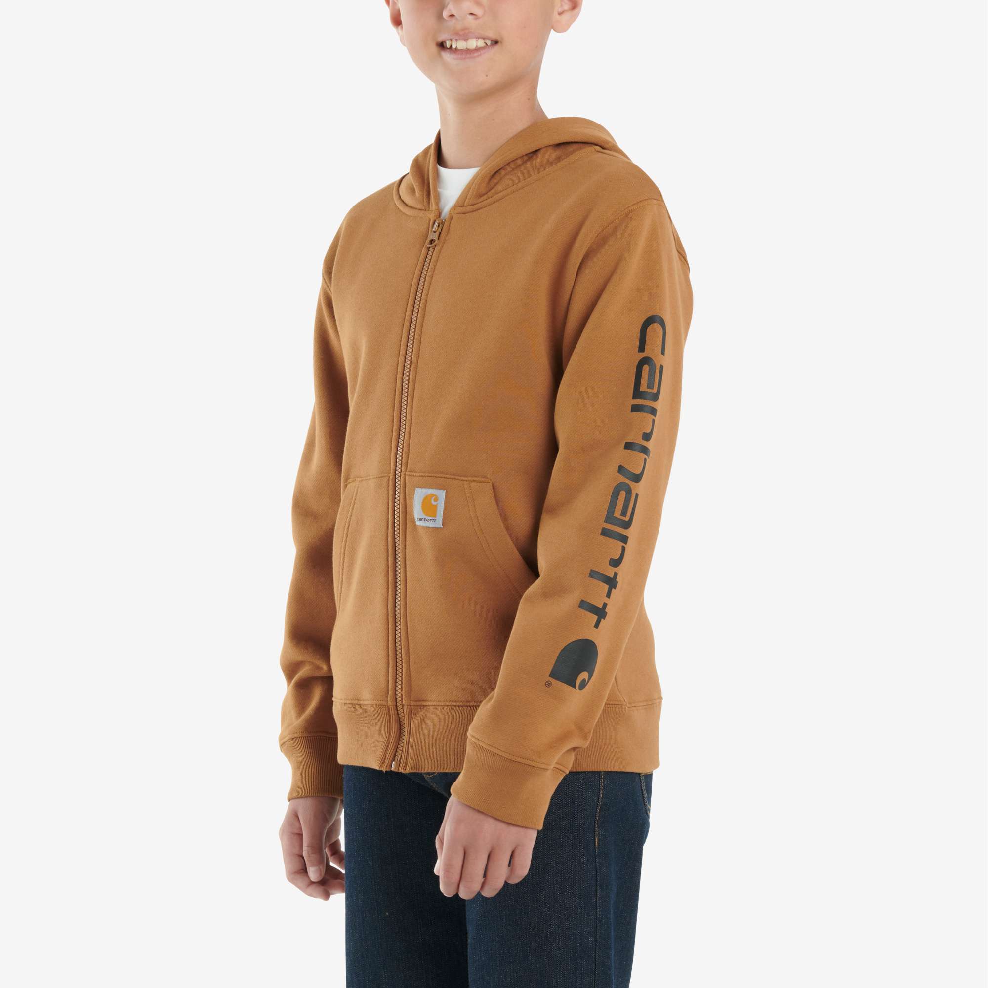 Additional thumbnail 3 of Boys' Long-Sleeve Full Zip Logo Sweatshirt