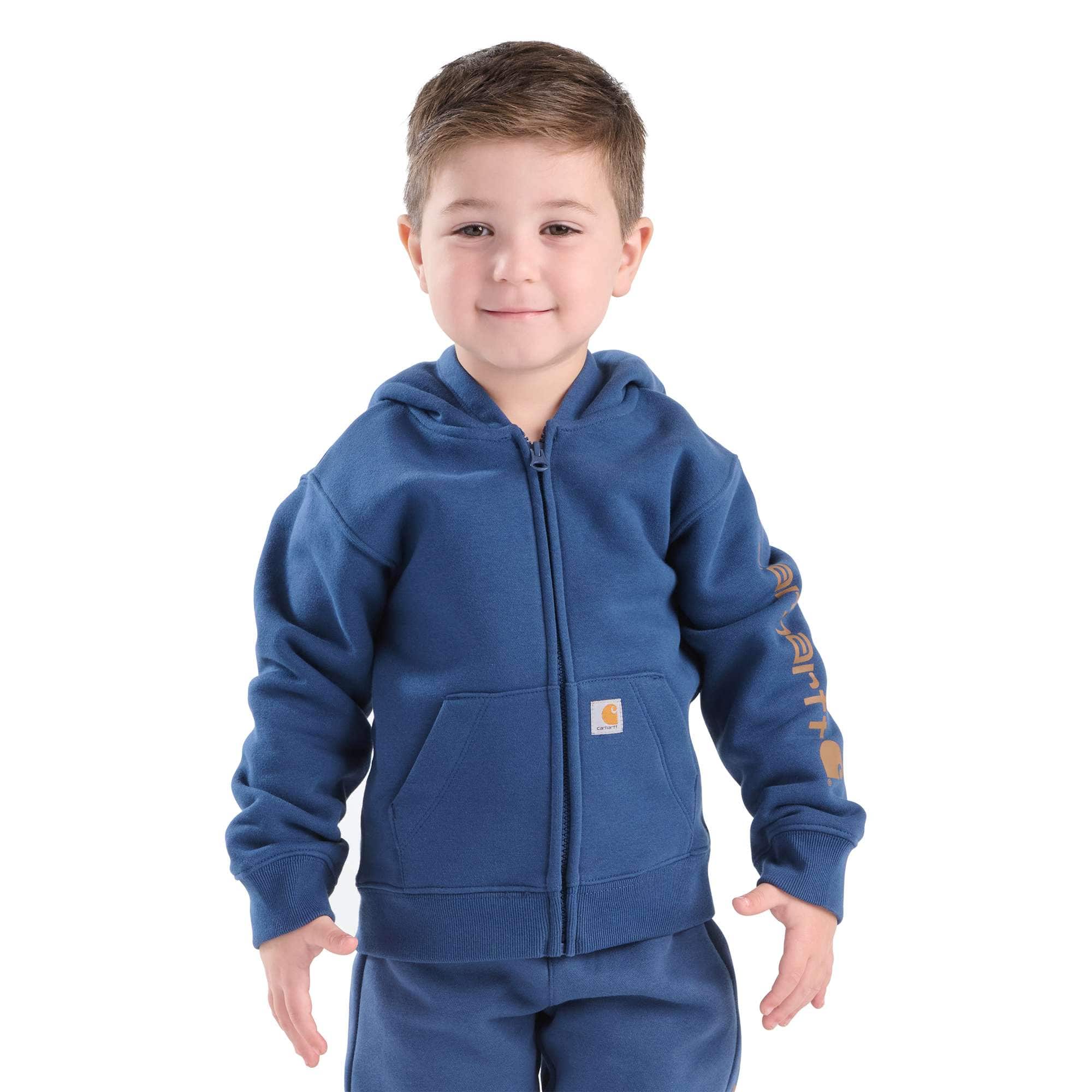 Carhartt Boys' Long Sleeve Full-Zip Logo Sweatshirt (Baby/Toddler)