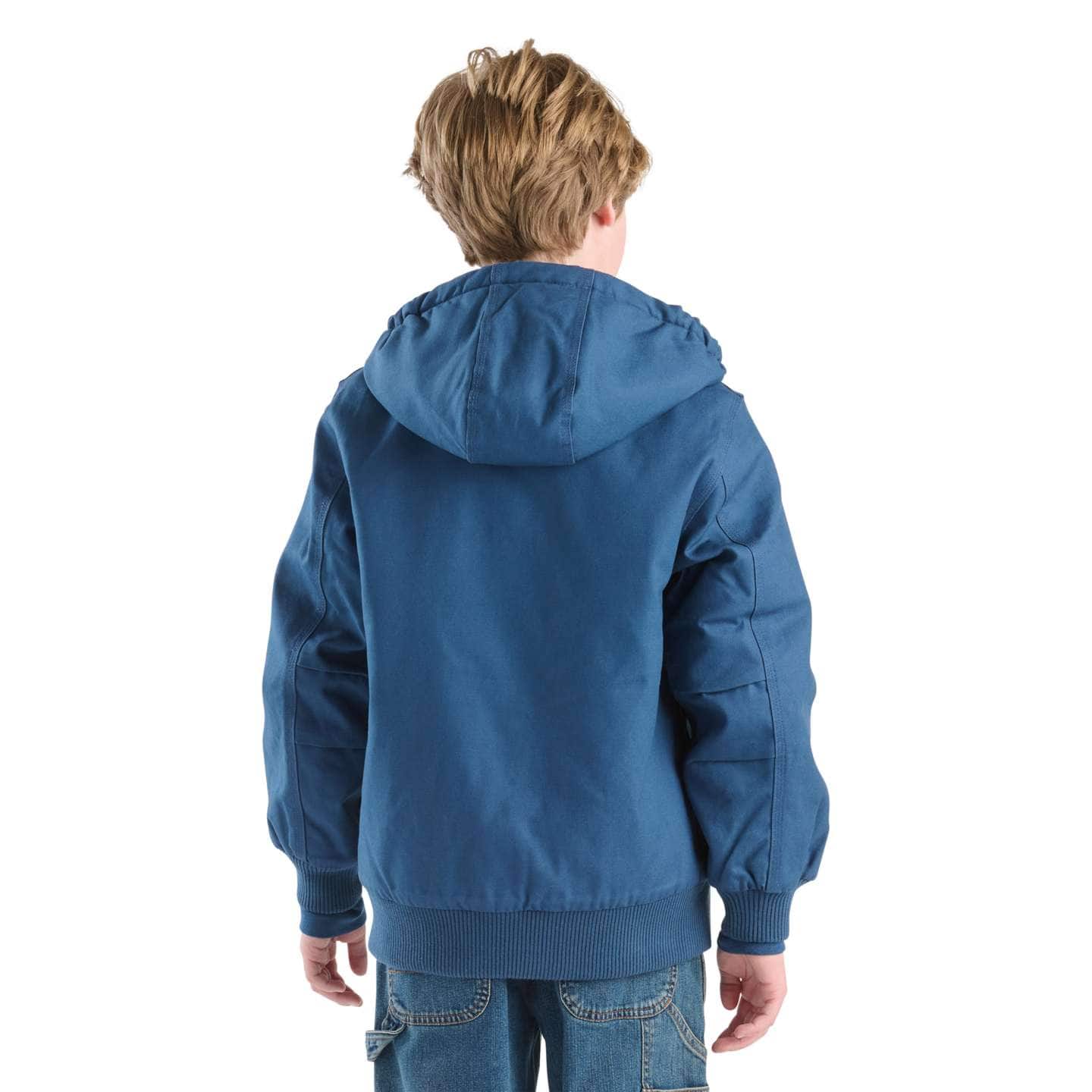 Детская утеплённая куртка с капюшоном Carhartt Canvas, цвет: Deep Lagoon — фото 2