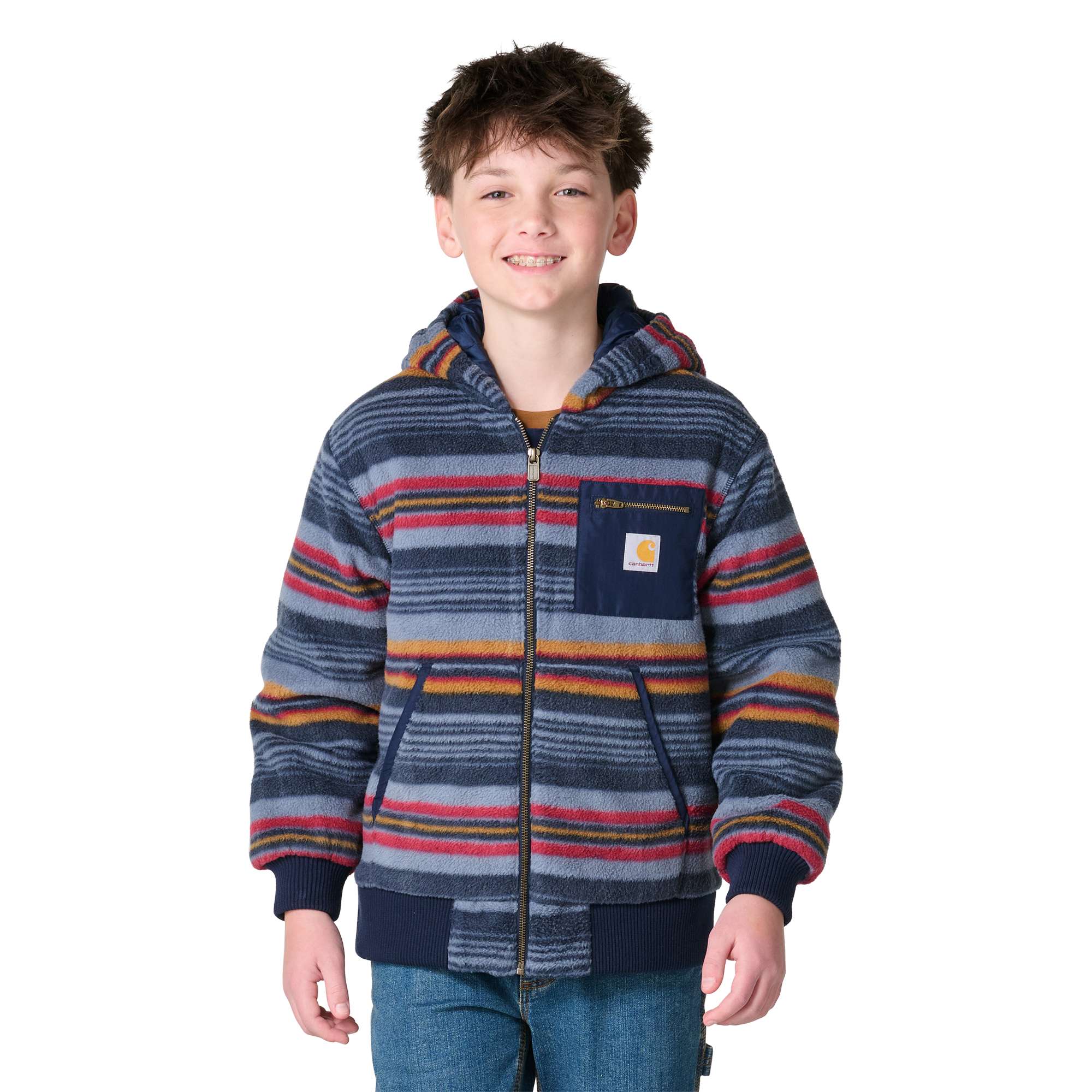 Carhartt Boys' Long Sleeve Printed Full-Zip Micro Fleece Active Jac (Child/Youth)