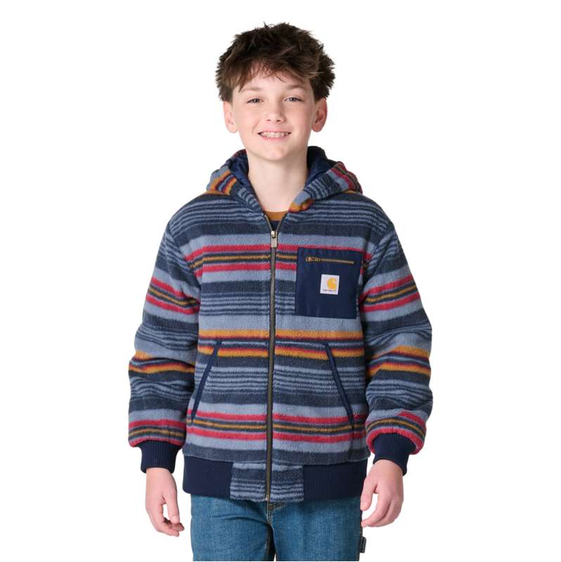 Carhartt  Iron Boys' Long Sleeve Printed Full-Zip Micro Fleece Active Jac (Child/Youth)