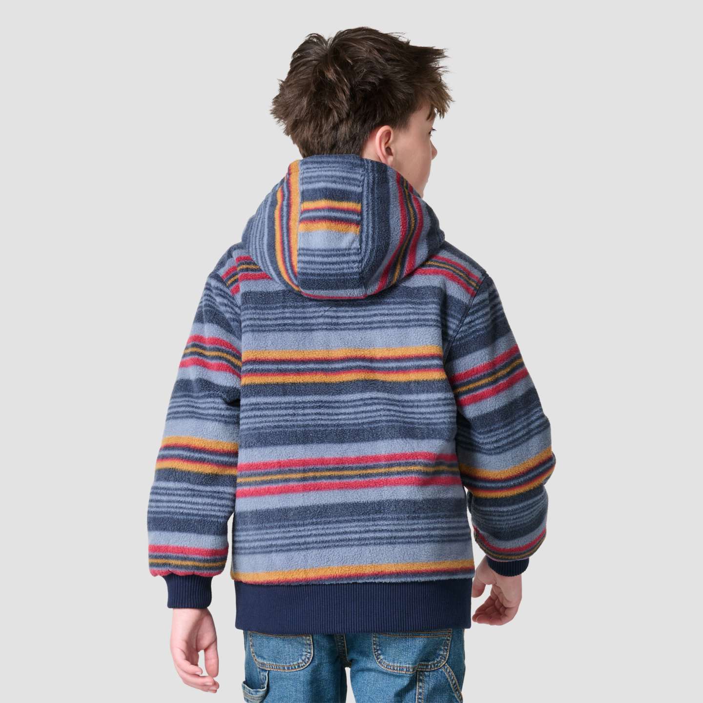 Топы Carhartt Long Sleeve Printed Full-Zip Micro Fleece Active Jac (Child/Youth) для мальчиков, цвет: Железный — фото 2