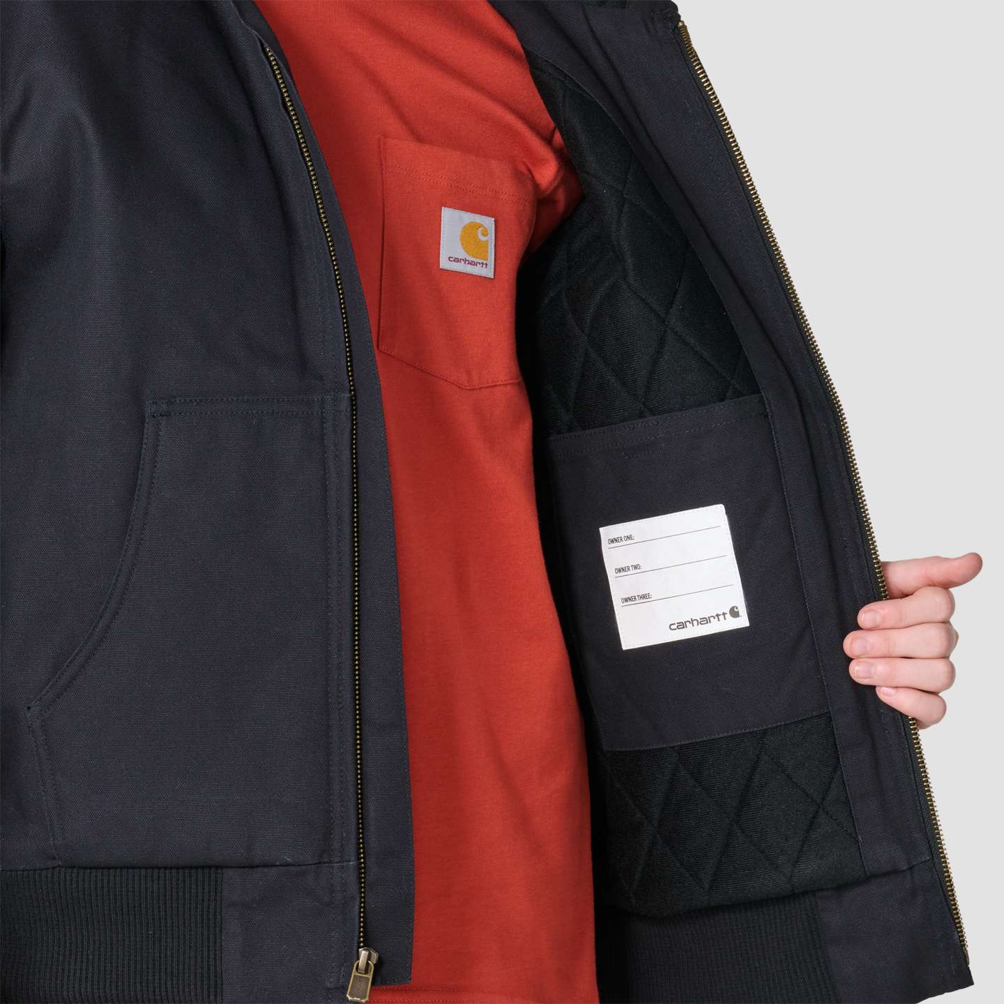 Детская утеплённая куртка Carhartt Canvas Active Jac, цвет: Чёрный — фото 4
