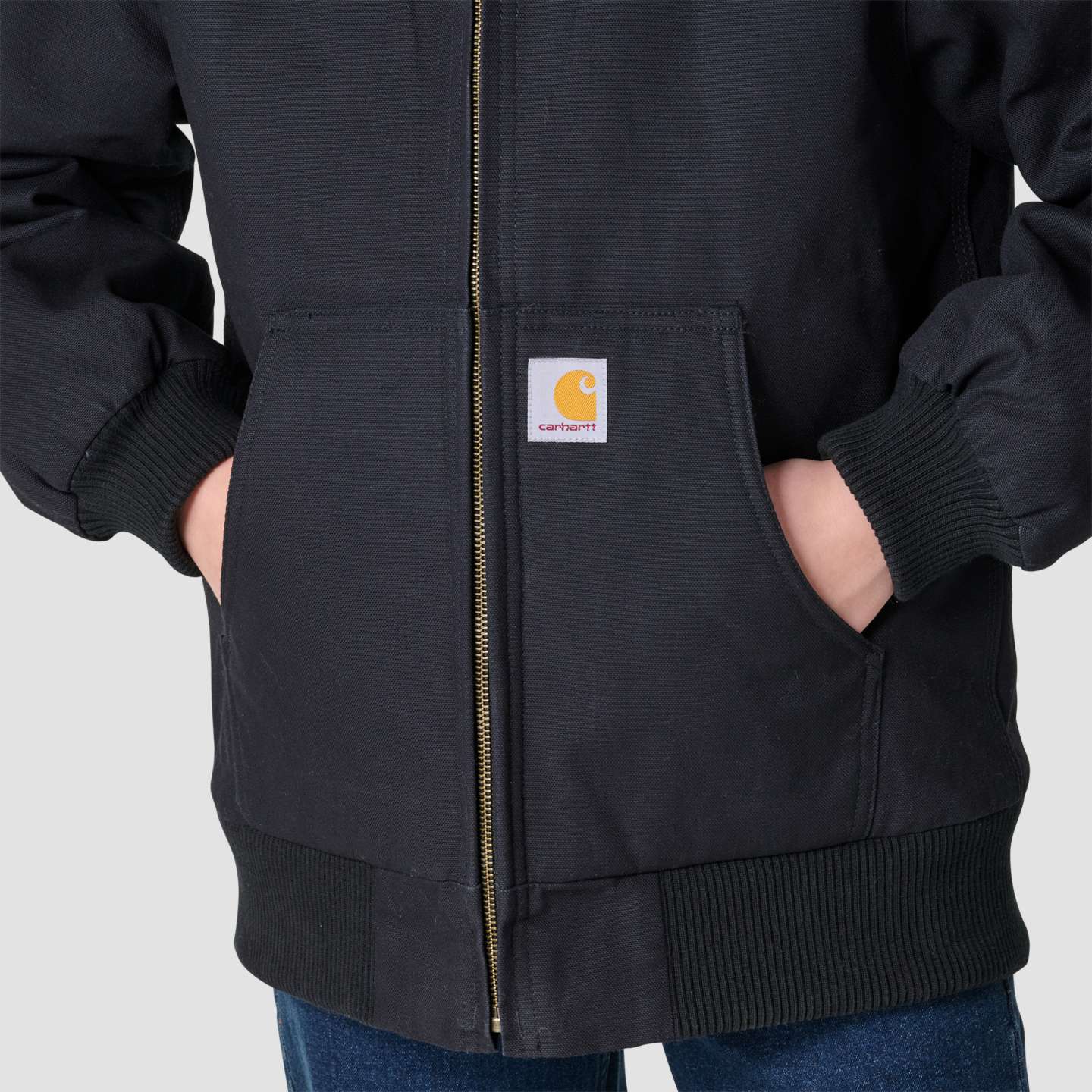 Детская утеплённая куртка Carhartt Canvas Active Jac, цвет: Чёрный — фото 6