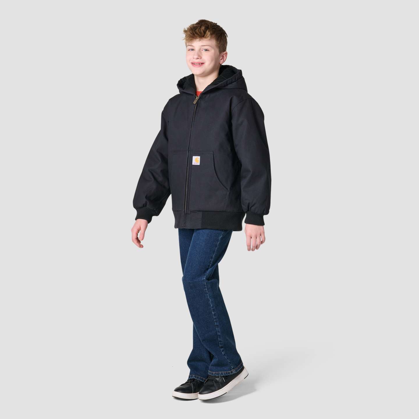 Детская утеплённая куртка Carhartt Canvas Active Jac, цвет: Чёрный — фото 7