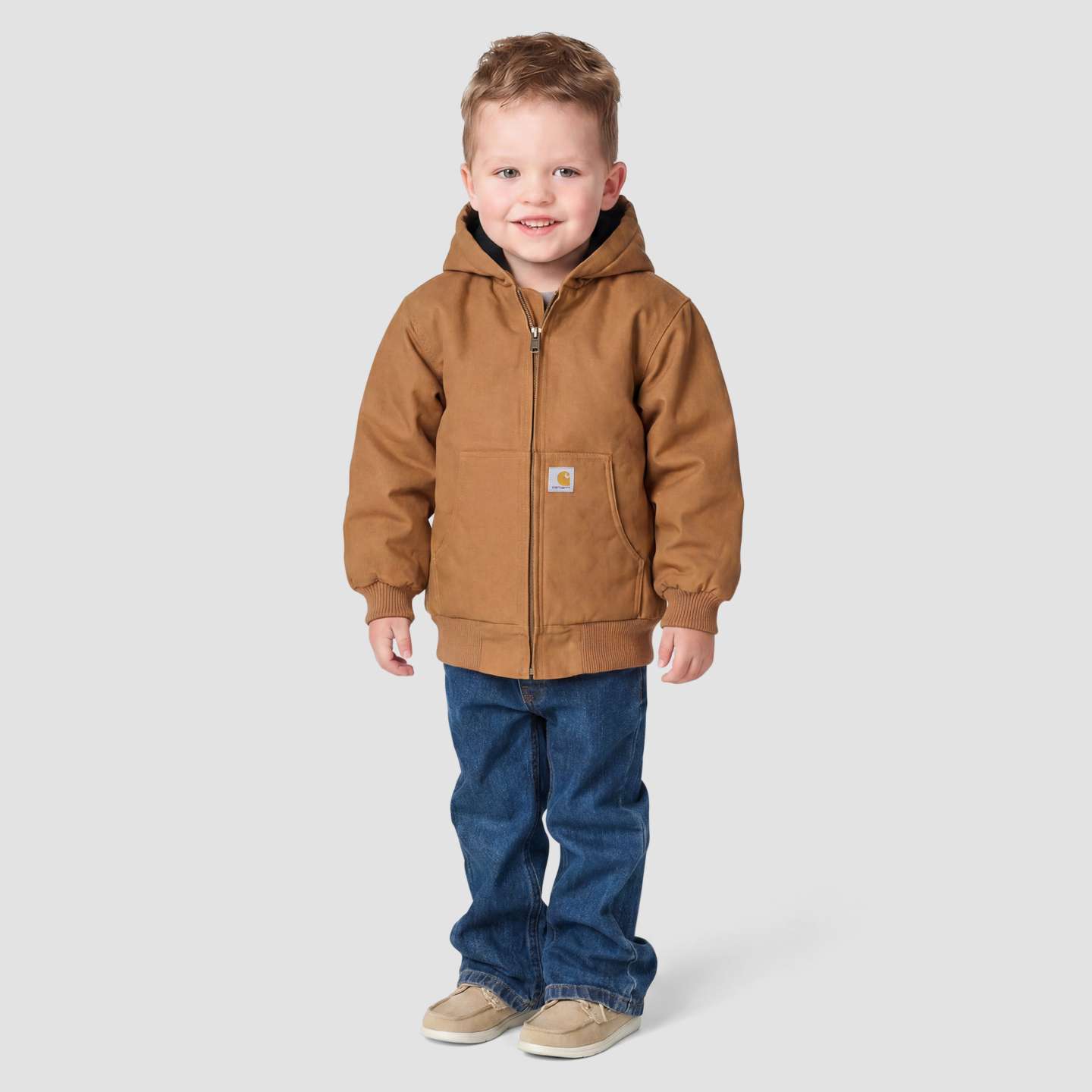 Куртка Carhartt Long Sleeve Canvas Insulated Active Jacket для мальчиков-малышей, цвет: Коричневый — фото 3