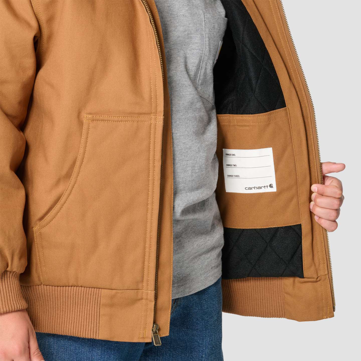 Куртка Carhartt Long Sleeve Canvas Insulated Active Jacket для мальчиков-малышей, цвет: Коричневый — фото 4