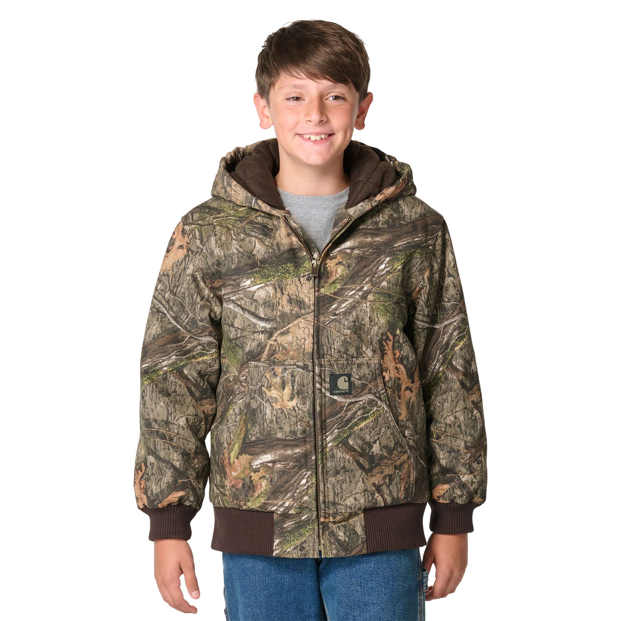 Carhartt Boys' Canvas Insulated Hooded Camo Jacket (Child/Youth)