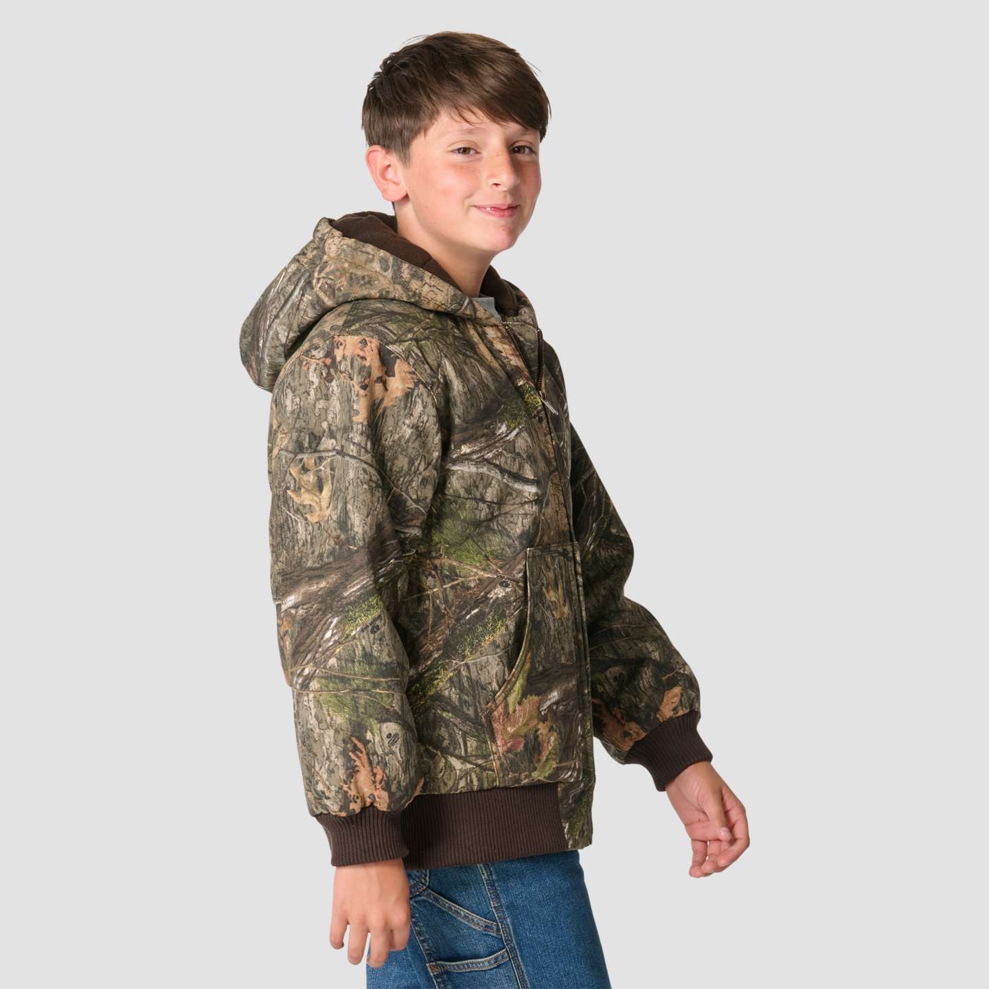 Куртка Carhartt Canvas Insulated Hooded Camo Jacket (Child/Youth) для мальчиков, цвет: Mossy Oak Country Dna — фото 3