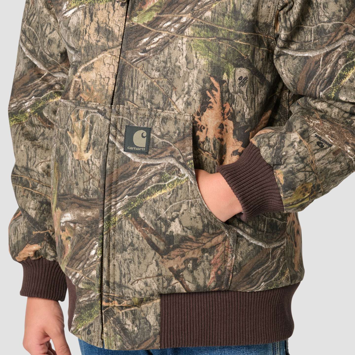Куртка Carhartt Canvas Insulated Hooded Camo Jacket (Child/Youth) для мальчиков, цвет: Mossy Oak Country Dna — фото 6