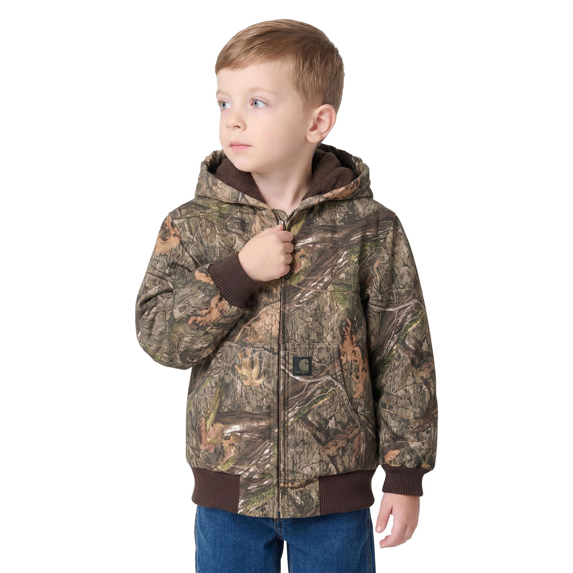 Carhartt Boys' Long Sleeve Canvas Insulated Hooded Camo Jacket (Baby/Toddler)