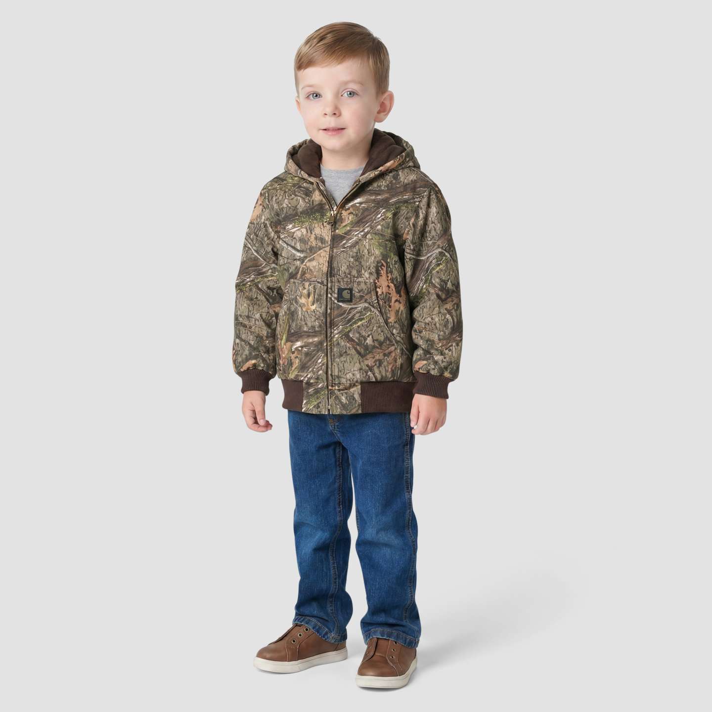 Куртка Carhartt Long Sleeve Canvas Insulated Hooded Camo Jacket для мальчиков-малышей, цвет: Mossy Oak Country Dna — фото 3