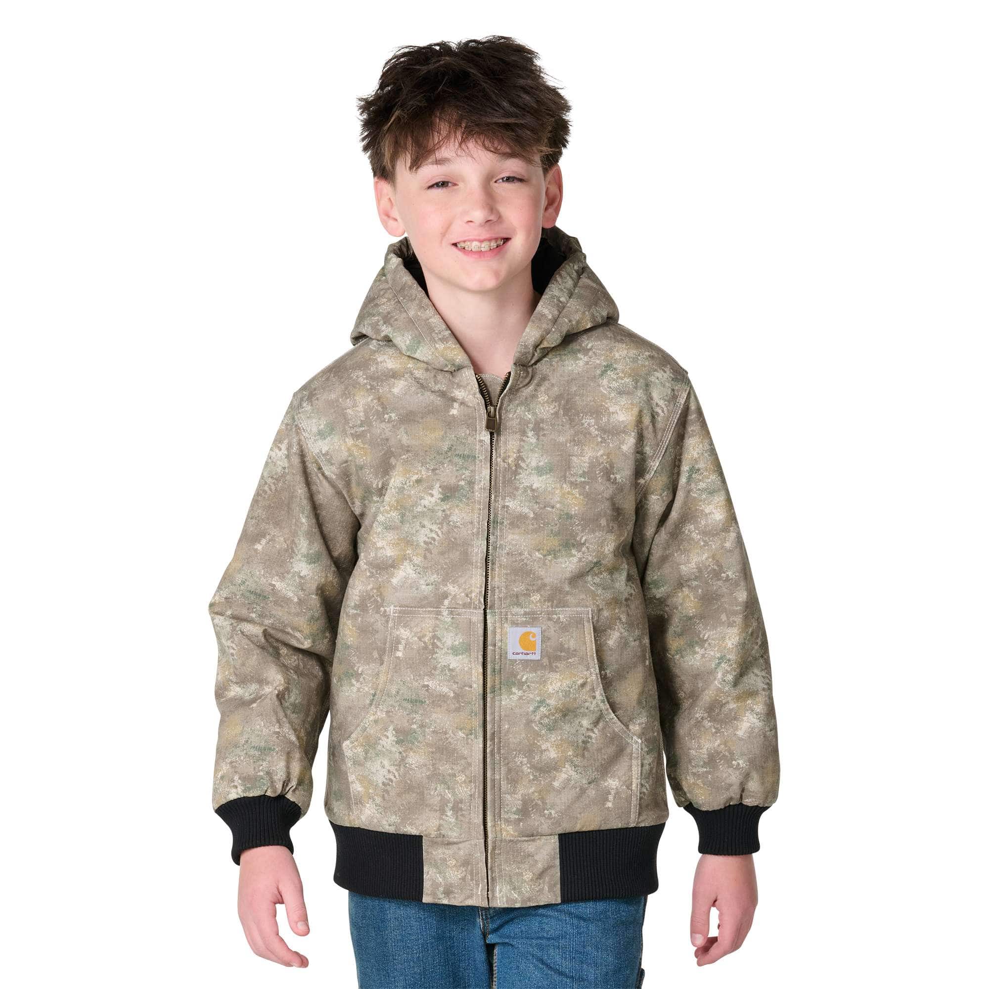 Carhartt Boys' Canvas Insulated Faded Camo Jacket (Child/Youth)