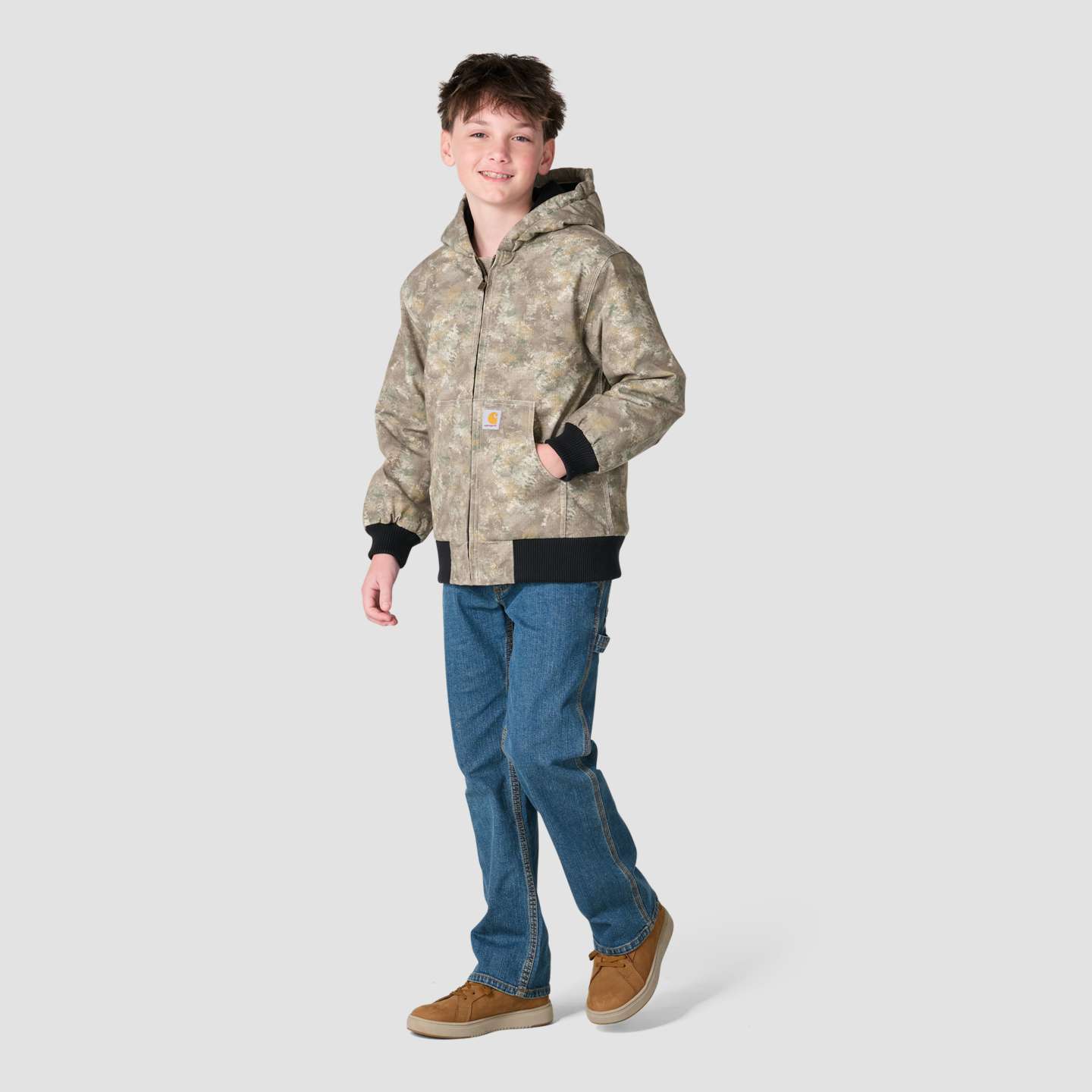 Куртка Carhartt Canvas Insulated Faded Camo для мальчиков, цвет: Камуфляжный — фото 7