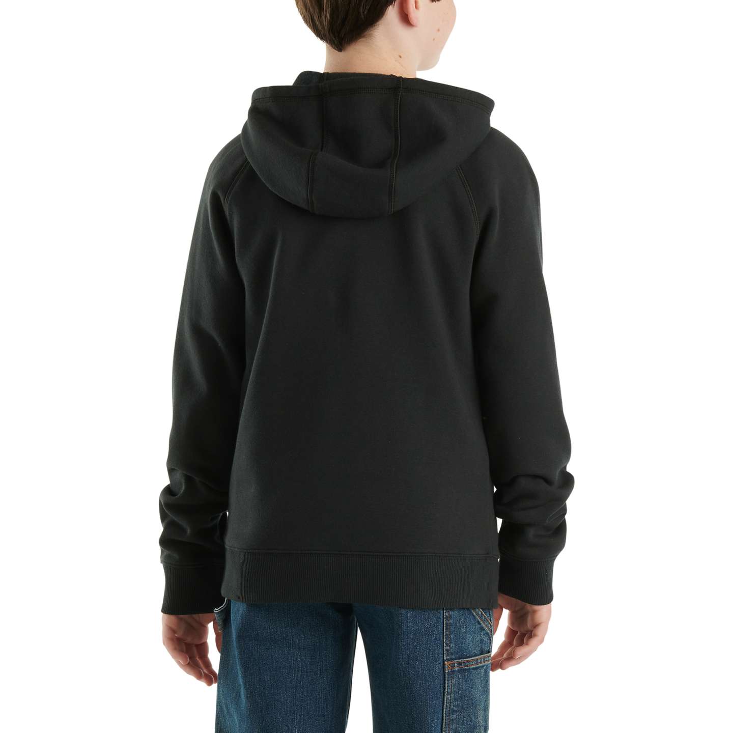 Толстовка Carhartt Long-Sleeve Full Zip Logo Sweatshirt (Child/Youth) для мальчиков, цвет: Чёрный — фото 2