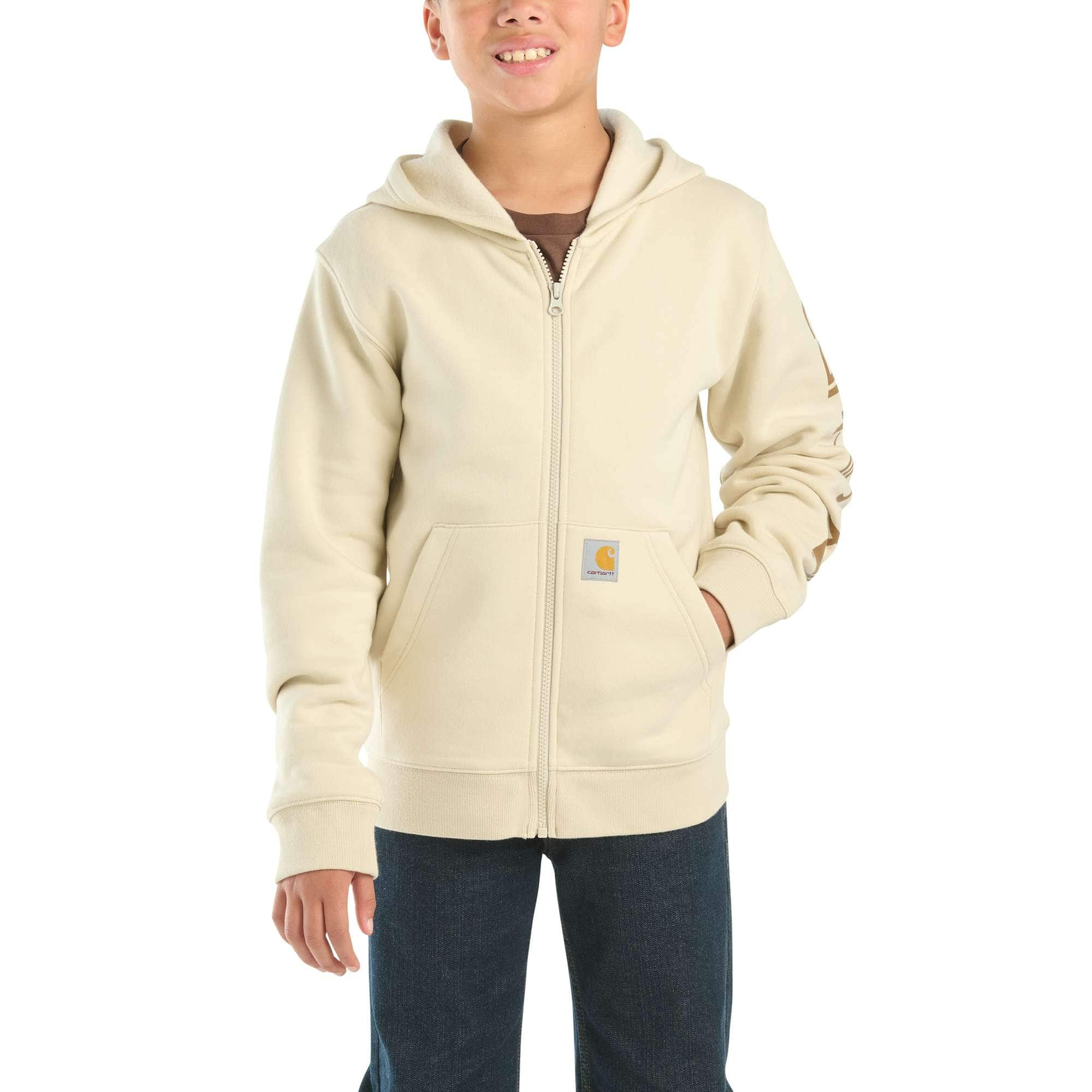 Additional thumbnail 1 of Boys' Long-Sleeve Full Zip Logo Sweatshirt (Child/Youth)