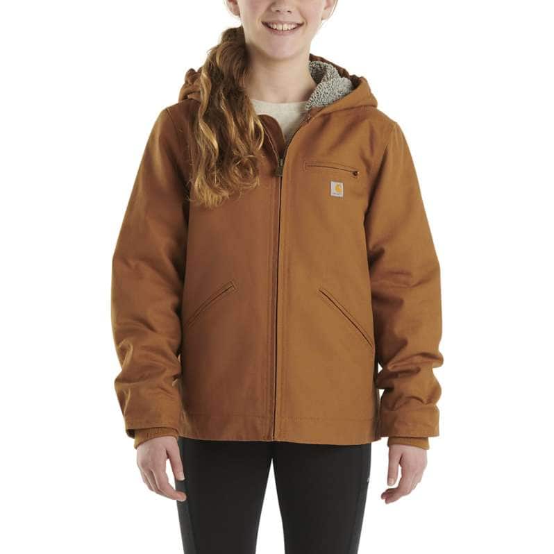 Carhartt  Carhartt Brown Girls' Sierra Sherpa-Lined Jacket