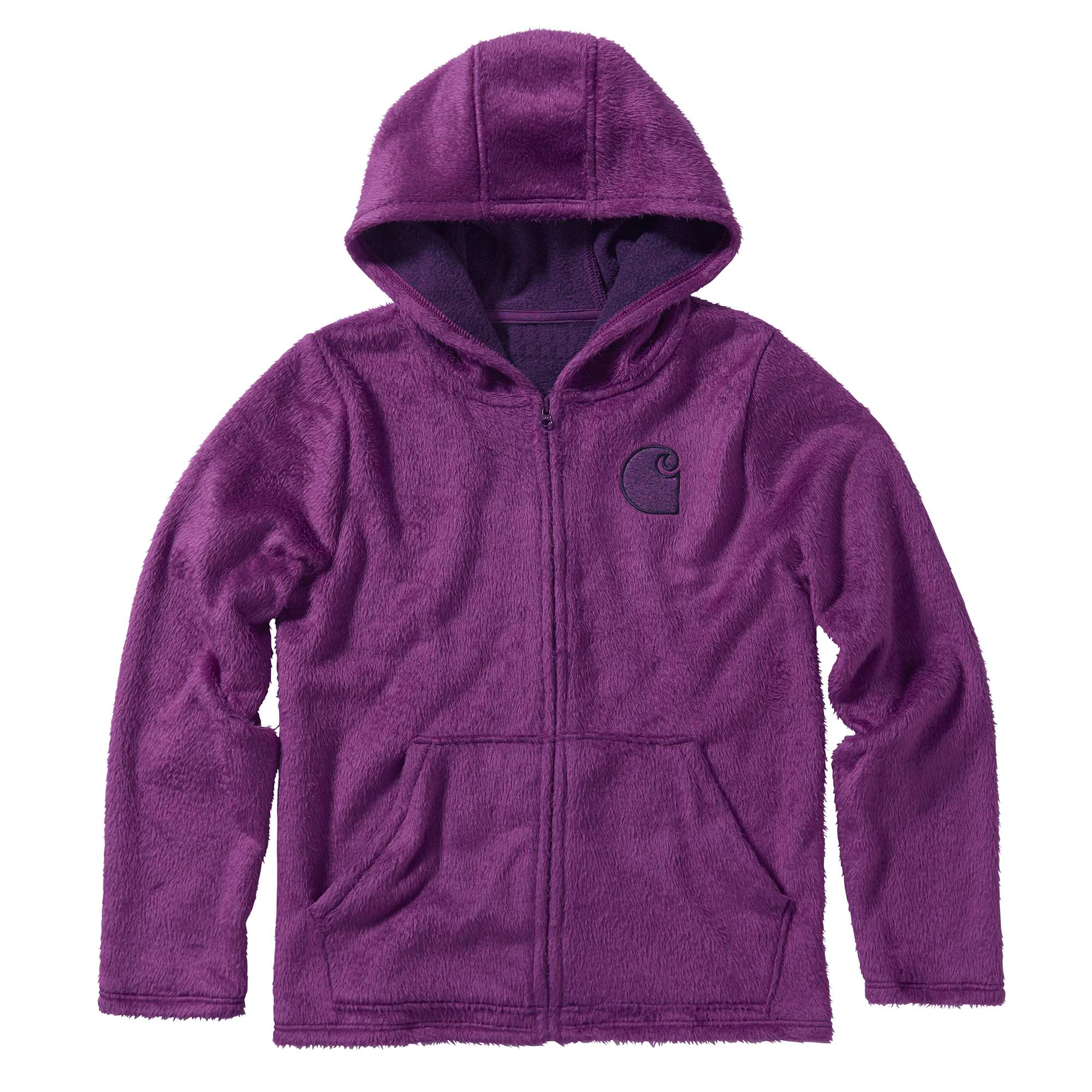 Carhartt Girls' Zip Front Sherpa Lined Fleece Hooded Jacket