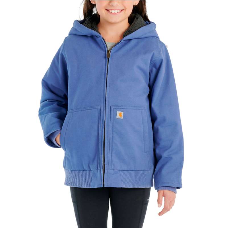 Carhartt  Marlin Girls' Long Sleeve Active Jac Flannel Sherpa Lined (Child/Youth)