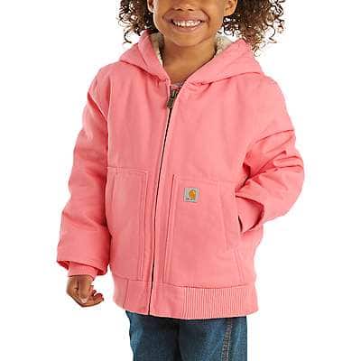 Carhartt Infant boy,toddler boy Pink Lemonade Girls' Zip Front Canvas Insulated Hooded Active Jac