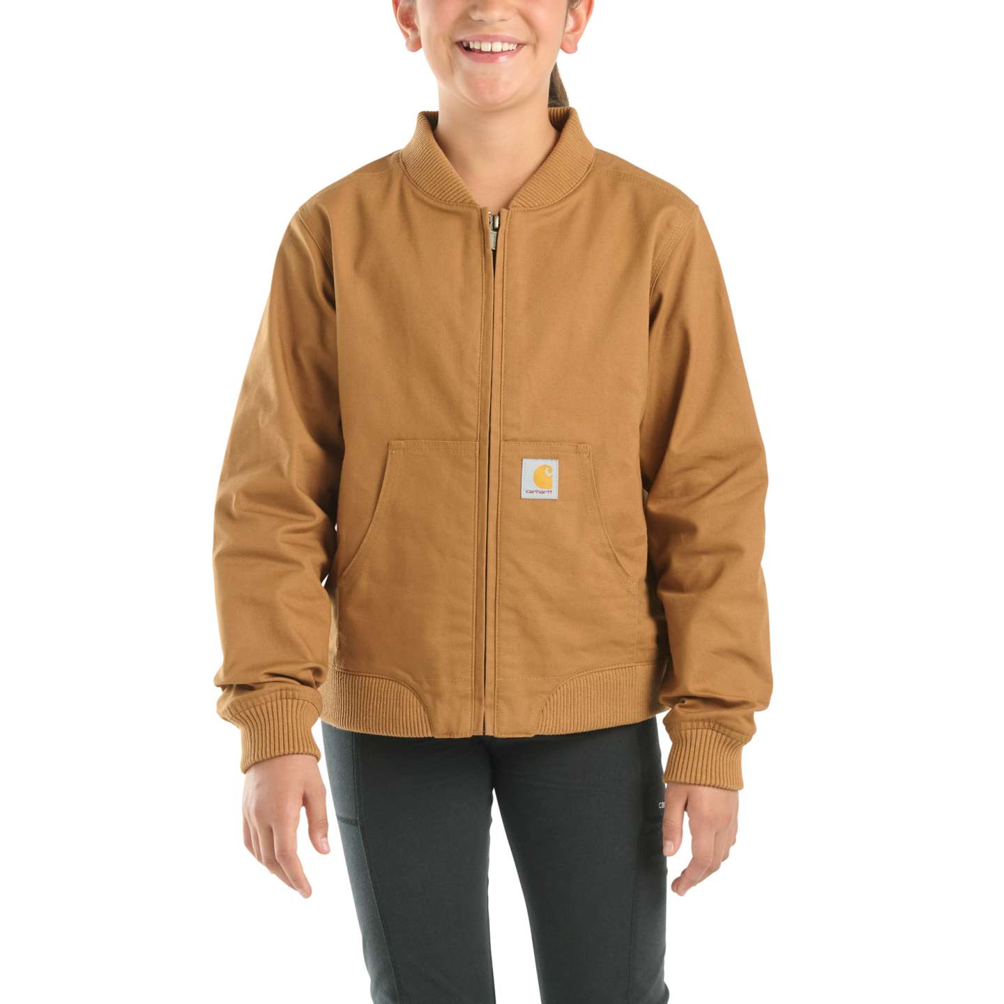 Куртка Carhartt Long-Sleeve Rugged Flex® Canvas для девочек, цвет: Коричневый — фото 1
