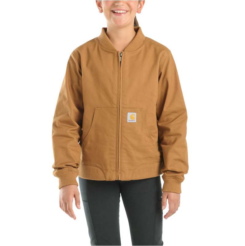 Carhartt  Carhartt Brown Girls' Long-Sleeve Rugged Flex® Canvas Jacket (Child/Youth)