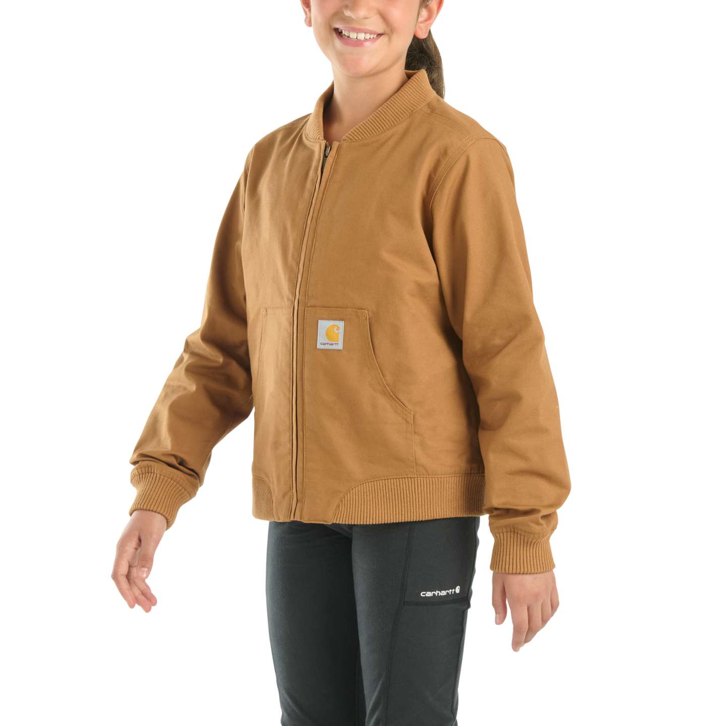 Куртка Carhartt Long-Sleeve Rugged Flex® Canvas для девочек, цвет: Коричневый — фото 4