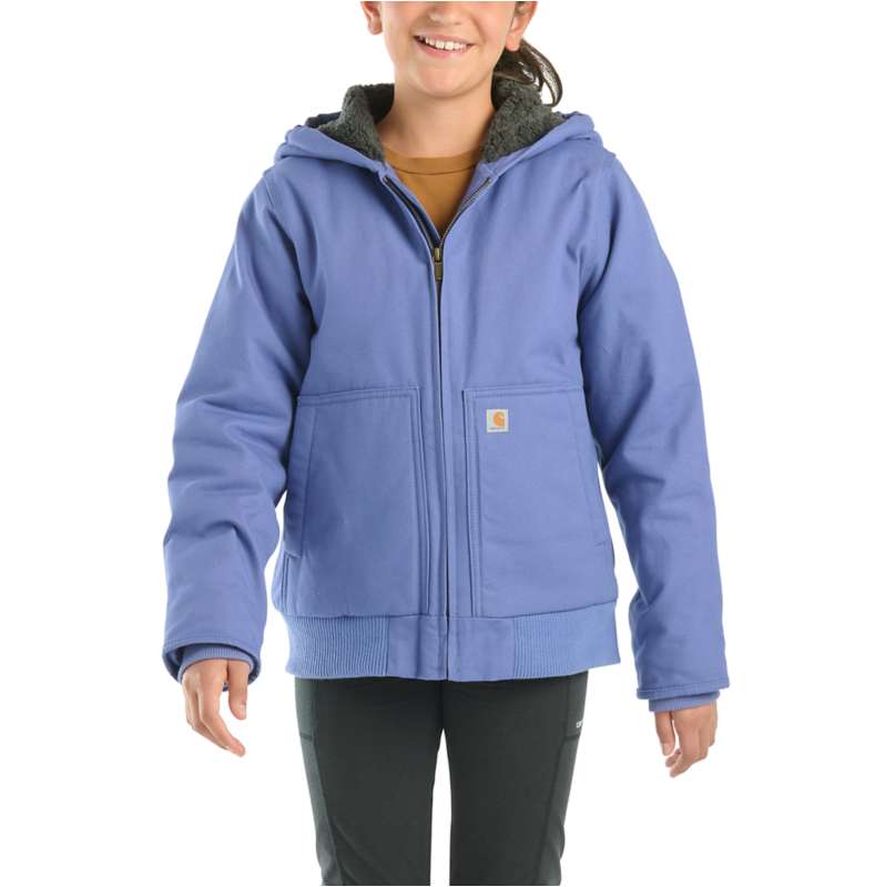 Carhartt  Marlin Heather Girls' Long-Sleeve Canvas Insulated Hooded Active Jac (Child/Youth)