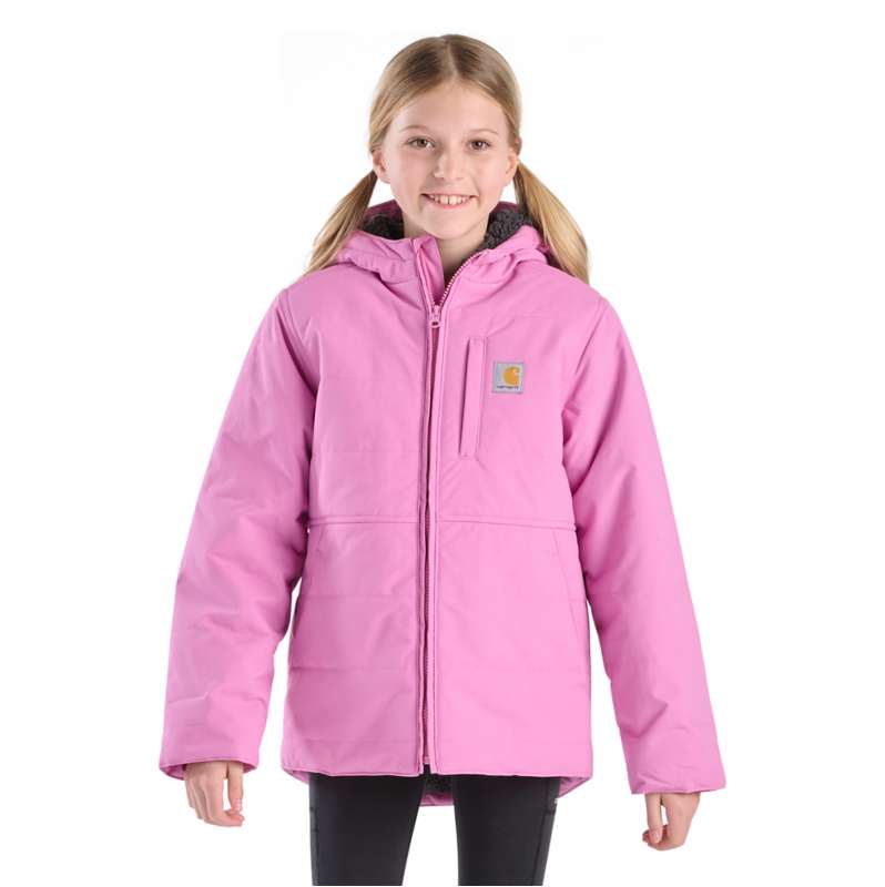 Carhartt  Dusty Pink Girls' Long Sleeve Full-Zip Montana Insulated Hooded Jacket (Child/Youth)