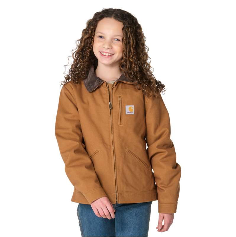Carhartt  Carhartt Brown Girls' Long Sleeve Full-Zip Canvas Detroit Jacket (Child/Youth)