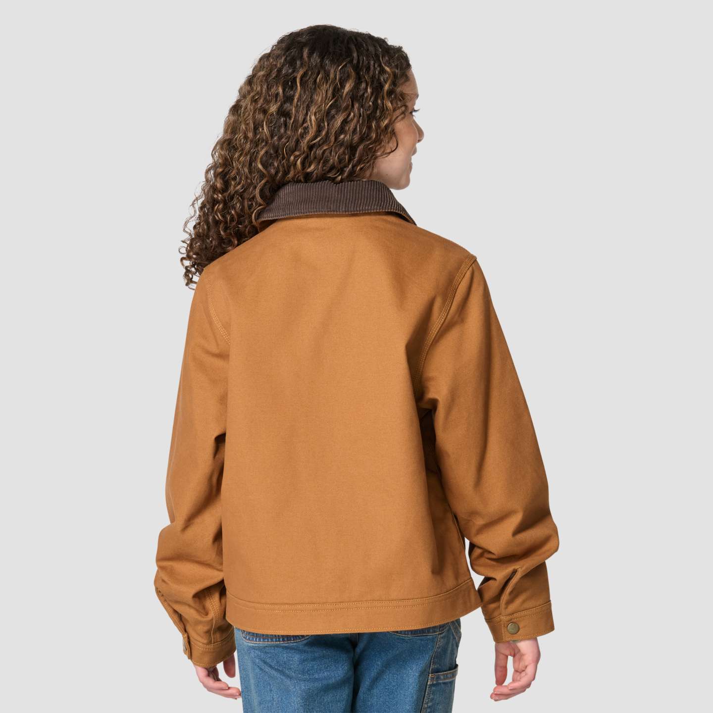 Куртка Carhartt Long Sleeve Full-Zip Canvas Detroit Jacket (Child/Youth) для девочек, цвет: Коричневый — фото 2