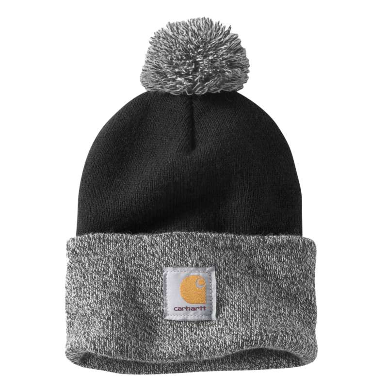 Carhartt  Black Knit Pom-Pom Cuffed Beanie