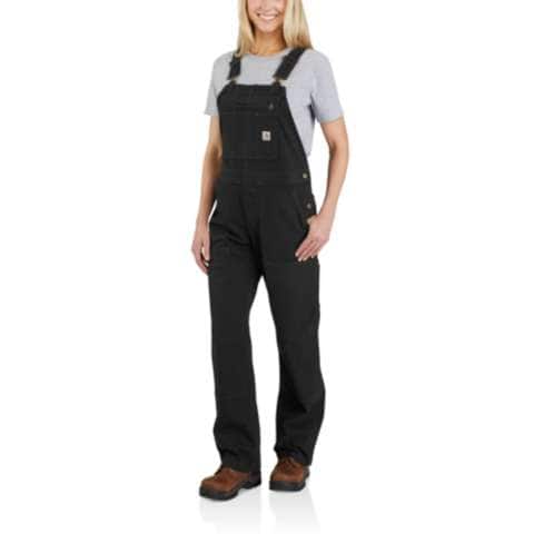 RUGGED FLEX™ LOOSE FIT CANVAS BIB OVERALL - front