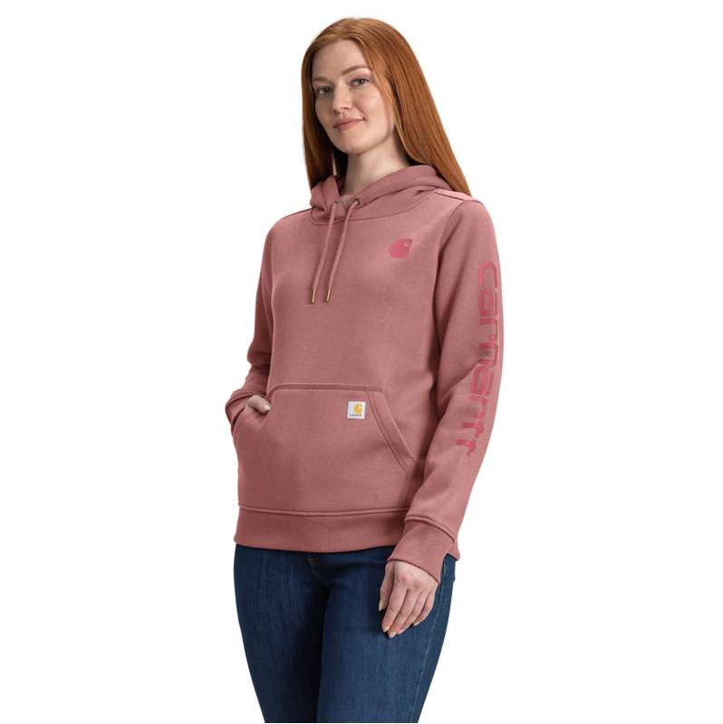 Carhartt  Rose Tint Heather Relaxed Fit Midweight Logo Sleeve Graphic Sweatshirt