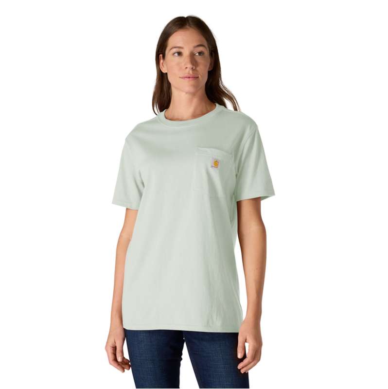 Carhartt  Smoked Teal Iconic WK87 Pocket T-Shirt