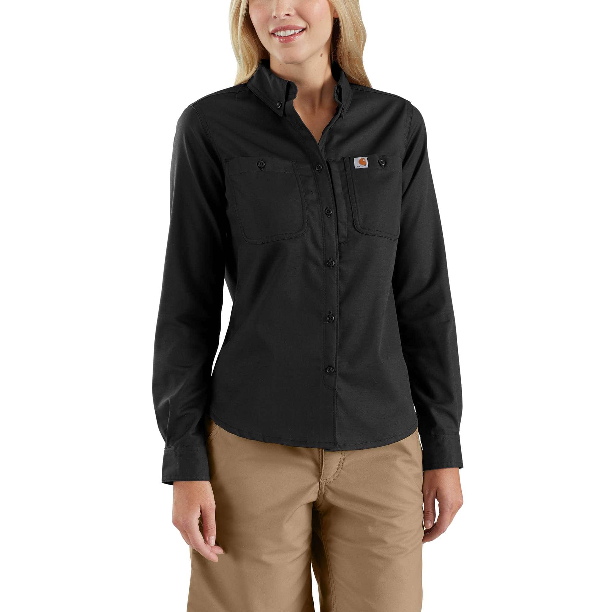 S Chemise - rugged professional™ series relaxed fit canvas long sleeve work shirt - Noir - XS - Carhartt - Modalova