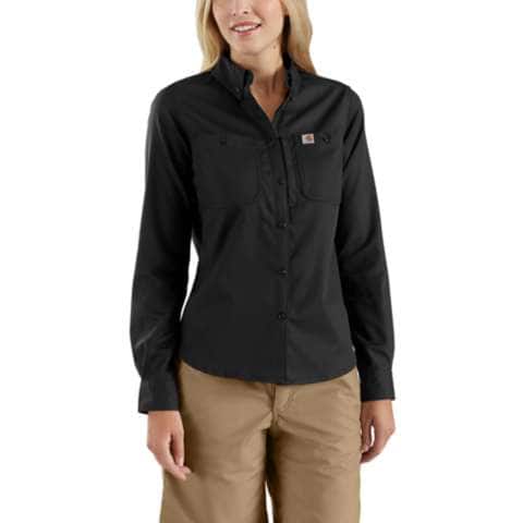 Carhartt Women's Rugged Flex Loose Fit Canvas Fleece Lined Long Sleeve  Shirt Jacket